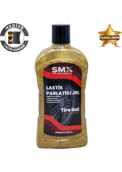 Altın Simli Jel Lastik Parlatıcı 500 ml + Sünger Hediye