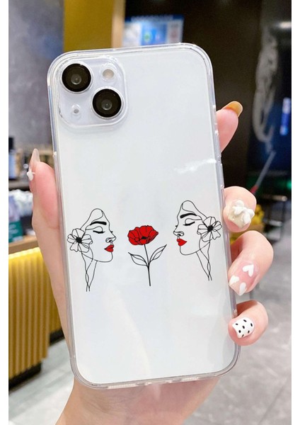 Iphone 15 Uyumlu Desenli Lüx Şeffaf Silikon Kılıf MNL24 indirimleri