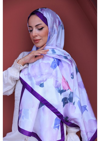Romantik Çiçek Desenli Ipeksi Şal