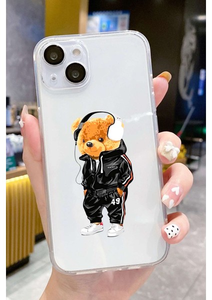 Iphone 15 Uyumlu Desenli Lüx Şeffaf Silikon Kılıf MNL22 modelleri