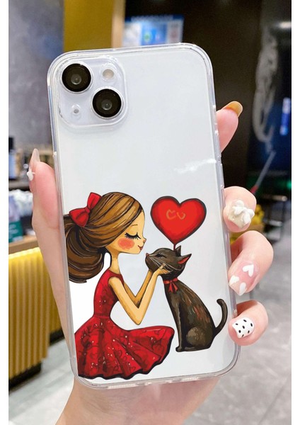 Iphone 15 Uyumlu Desenli Lüx Şeffaf Silikon Kılıf MNL32