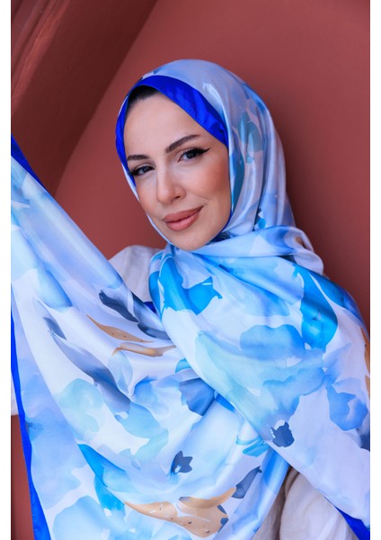 Romantik Çiçek Desenli Ipeksi Şal
