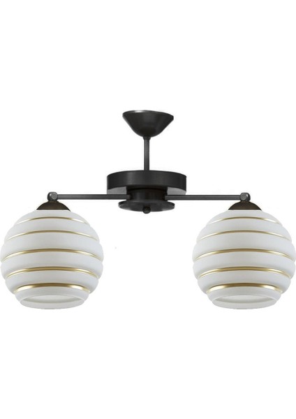 Modern Siyah Topaç ve Beyaz Camlı Avize Seti, Salon, Mutfak, Yatak Odası Için Şık Tasarım