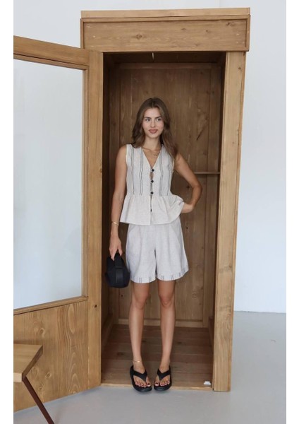 Askılı Keten Şort Takım fiyatları