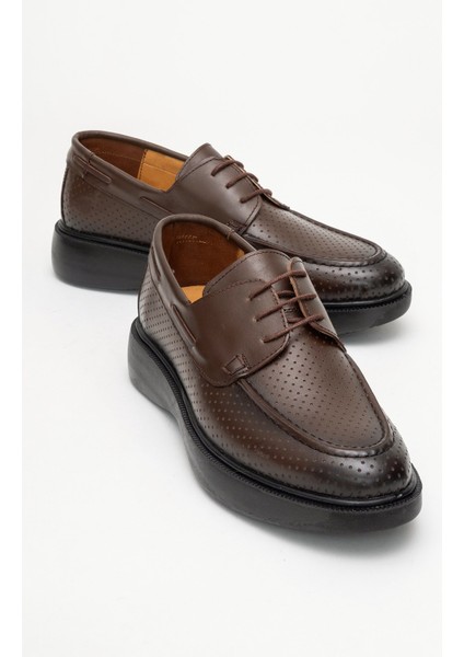 Hakiki Deri, Delikli Yazlık Iç Dış Deri Erkek Ayakkabı