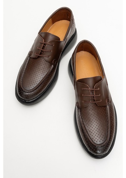 Hakiki Deri, Delikli Yazlık Iç Dış Deri Erkek Ayakkabı