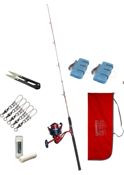 Hazır Olta Seti Takımı Tekne ve Bot Için 165 cm Silikon Kamış 5000'LIK Makina