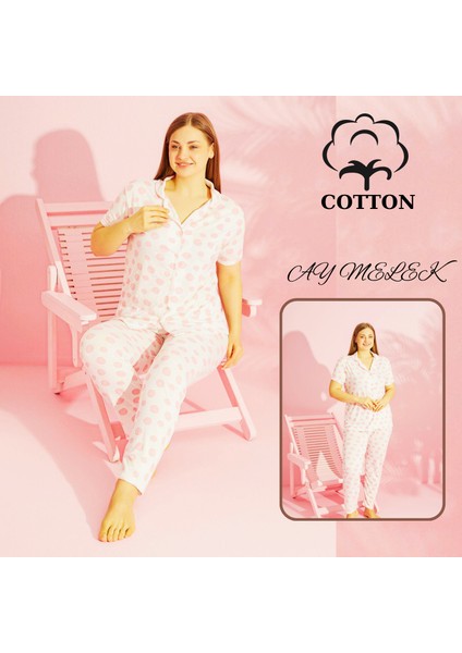 Ay Melek Kadın Pijama Takımı Pamuklu Geniş Beden Gömlek ve Pijama Seti (Battal Boy) fiyatları
