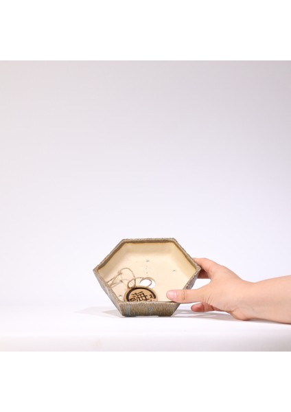 Altıgen Bonsai Saksısı No.31-Sırlı (15 Cm) fiyatları