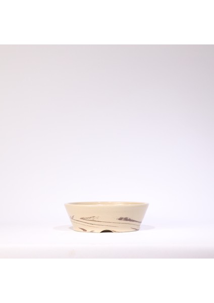 Yuvarlak Bonsai Saksısı No.38-Sırlı (20 Cm)