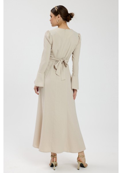 Vizon Kuşaklı Krep Elbise indirimleri