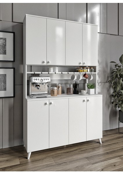 %100 Mdf Kahve Köşesi Mutfak Dolabı Kiler Dolabı Çok Amaçlı Dolap 8 Kapaklı Dolap fırsatları