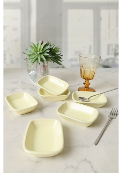 Sarı Dikdörtgen Çerezlik 11 cm 6'lı Set, Şık ve Kullanışlı Mutfak Aksesuarı fırsatları