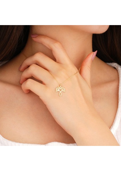 Madissongold 14 Ayar Altın Taşlı Aile Ağacı Kolye fırsatları