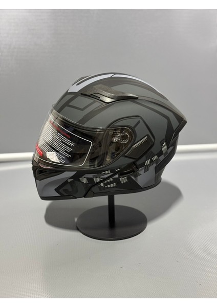 JK-902 Güneş Vizörlü Çene Açılır Kask H1 Grey modelleri