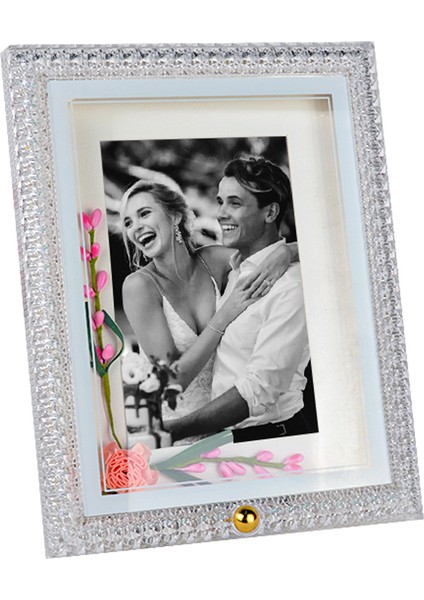 Ledli Pembe Çiçekli Dikdörtgen Fotoğraf Çerçevesi fiyatları