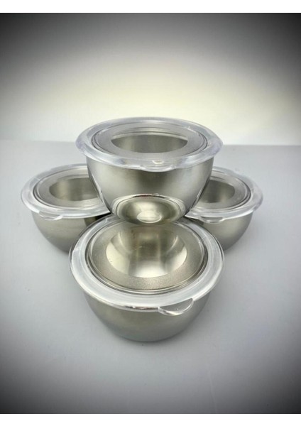 Kapaklı Paslanmaz Çelik 4'lü Çerezlik Seti, 8,5 Cm, Şık ve Dayanıklı Kullanım Sağlar fiyatları