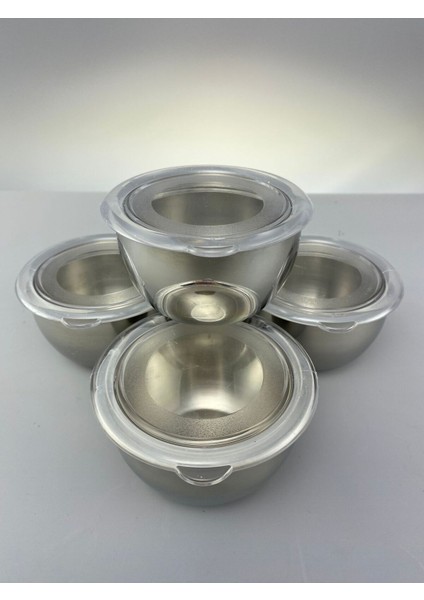 Kapaklı Paslanmaz Çelik 4'lü Çerezlik Seti, 8,5 Cm, Şık ve Dayanıklı Kullanım Sağlar fırsatları