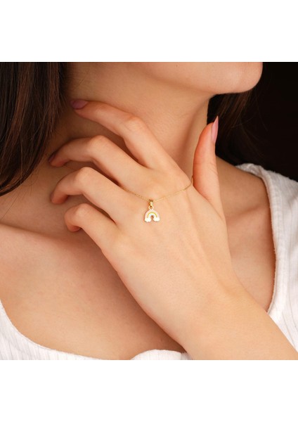 Madissongold 14 Ayar Altın Gökkuşağı Kolye fırsatları