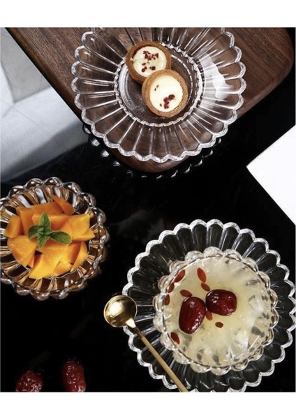 Şeffaf Kristal 12 Parça Kase ve Tabağı Seti, 6 Kişilik, Zarif ve Şık Tasarım modelleri
