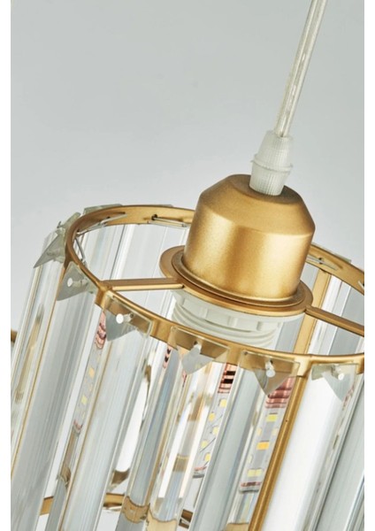 Modern Altın Kaplama Üçlü Sarkıt Avize, Kristal Taşlı Şık Tasarım modelleri