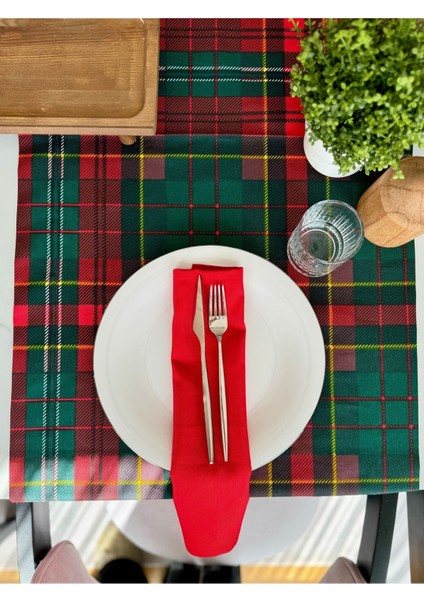 Ekose Kumaş Runner Keten, 51X165 Cm, Zarif ve Şık Dekoratif Detay. fırsatları