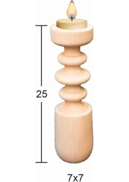 Kahverengi Ahşap Şamdan Şa-23, Şık ve Doğal Dekorasyon Ürünü
