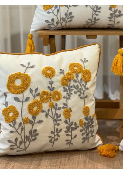 4'lü Punch Işlemeli Nakışlı Panç Dekoratif Kırlent Kılıfı modelleri