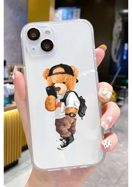 Iphone 15 Plus-Iphone 14 Plus Uyumlu Desenli Lüx Şeffaf Silikon Kılıf MNL19