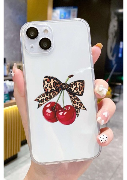 Iphone 15 Plus-Iphone 14 Plus Uyumlu Desenli Lüx Şeffaf Silikon Kılıf MNL29