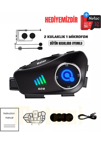 Motorcular Için Su Geçirmez Kameralı Bluetooth Intercom | Çoklu Bağlantı, Mikrofon & Çift Kulaklık, Hd Kayıt fiyatları