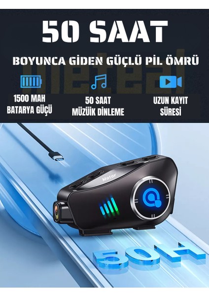 Motorcular Için Su Geçirmez Kameralı Bluetooth Intercom | Çoklu Bağlantı, Mikrofon & Çift Kulaklık, Hd Kayıt