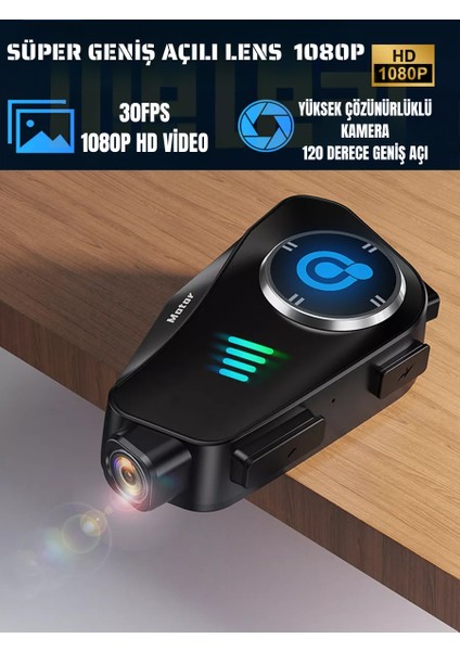 Motorcular Için Su Geçirmez Kameralı Bluetooth Intercom | Çoklu Bağlantı, Mikrofon & Çift Kulaklık, Hd Kayıt