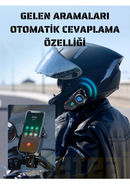 Motorcular Için Su Geçirmez Kameralı Bluetooth Intercom | Çoklu Bağlantı, Mikrofon & Çift Kulaklık, Hd Kayıt