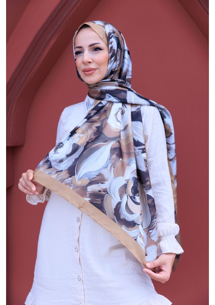 Akrilik Çiçek Desenli Ipeksi Vual Şal modelleri