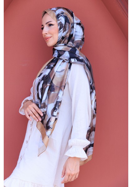 Akrilik Çiçek Desenli Ipeksi Vual Şal