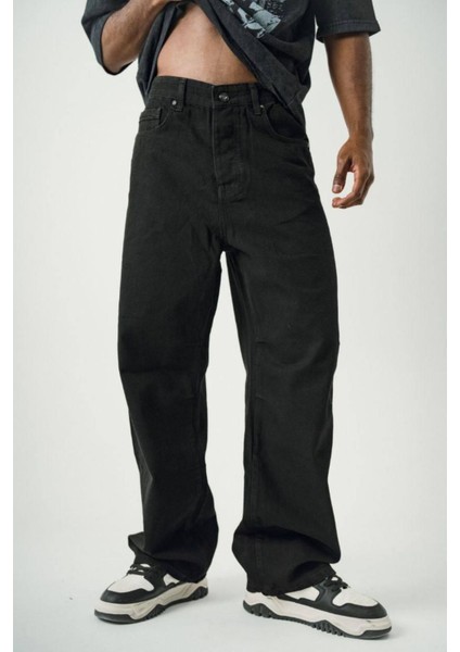 Siyah Baggy Kot Pantolon