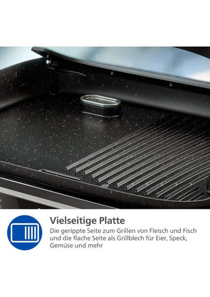 HD6212/90 5000 Serisi Elektrikli Izgara | 2400W Güç, Dumanlı Lezzet, Smoker Özellikli