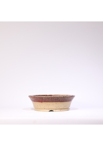 Yuvarlak Bonsai Saksısı No.65-Sırlı (23 Cm)