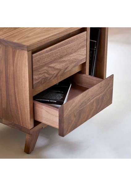 Dark Walnut Masif Ahşap Komodin modelleri