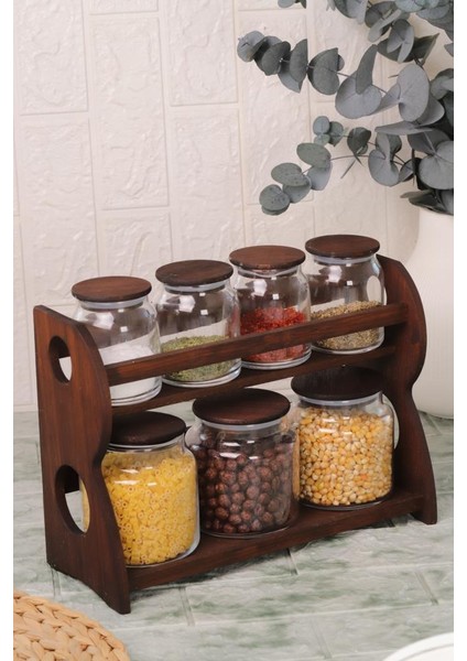 Nero - Bench - 8 Parça 2 Katlı Standlı Baharatlık Seti