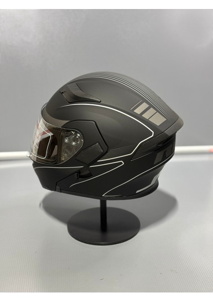 JK-902 Güneş Vizörlü Çene Açılır Kask H8 Grey fırsatları