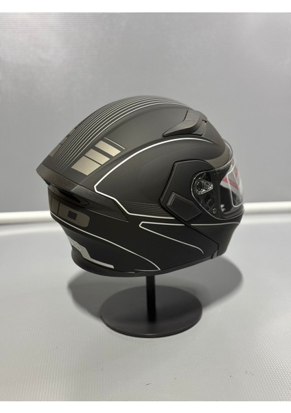 JK-902 Güneş Vizörlü Çene Açılır Kask H8 Grey
