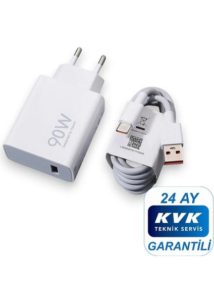 90W (Watt) Typ-C Hızlı Şarj Aleti Adaptörü Kablo Seti %100 Orıjinal ( Kvk Teknik Servis Garantili )