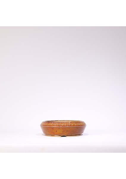 Yuvarlak Bonsai Saksısı No.55-Sırlı (16 Cm)