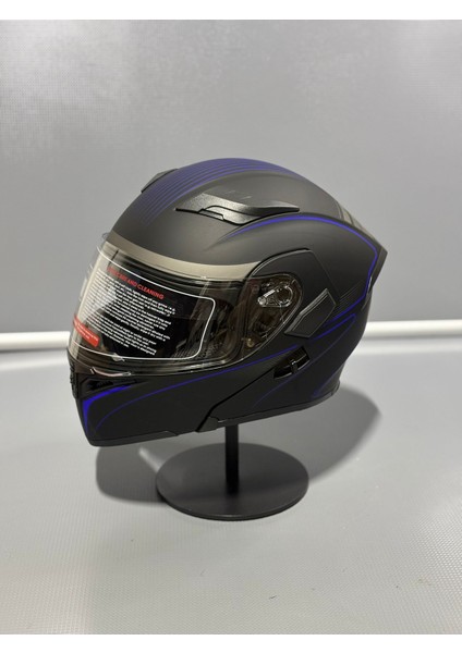 JK-902 Güneş Vizörlü Çene Açılır Kask H8 Blue fiyatları