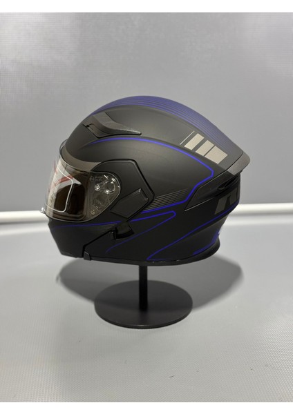 JK-902 Güneş Vizörlü Çene Açılır Kask H8 Blue fırsatları