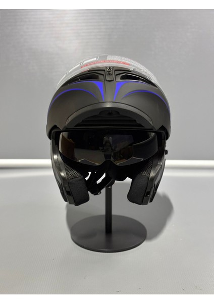 JK-902 Güneş Vizörlü Çene Açılır Kask H8 Blue