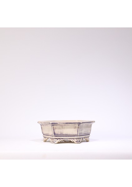 Altıgen Bonsai Saksısı No.32-Sırlı (19 Cm)