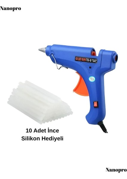 Sıcak Kalın Mum Silikon Tabancası 20WATT Anahtarlı Yeşil 5 Mum Cn